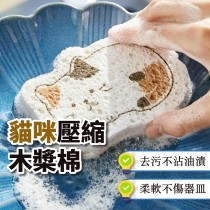 (預購)貓咪壓縮木漿棉 洗碗刷 洗碗海綿 動物壓縮木漿棉 海綿塊 去污海綿