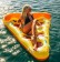 披薩充氣浮床 披薩造型游泳圈水上充氣浮床游泳圈成人游泳圈水上座椅大號